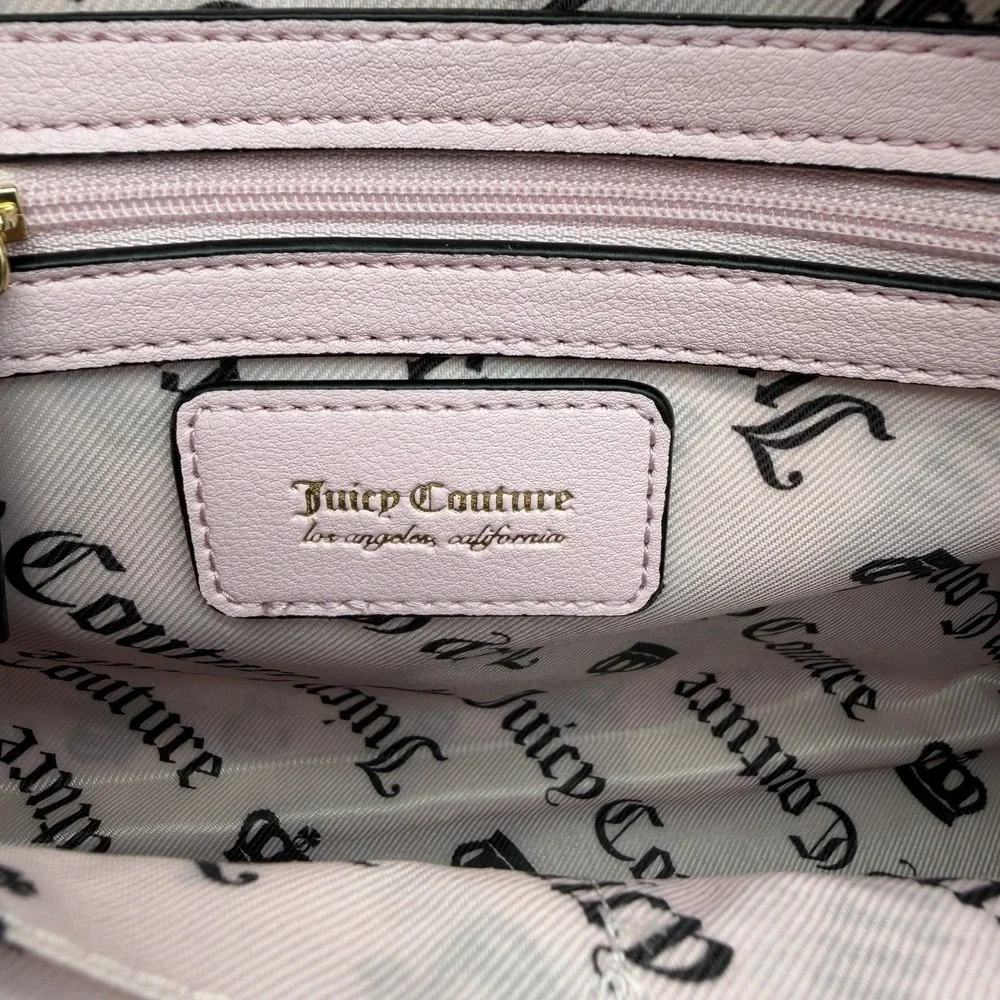 NWT Juicy Couture Queen Couture Velour Satchel Bag Charm Y2K Light Pink